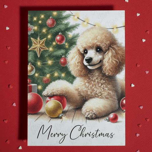 Christmas Greeting Card, Toy Poodle: Merry Christmas