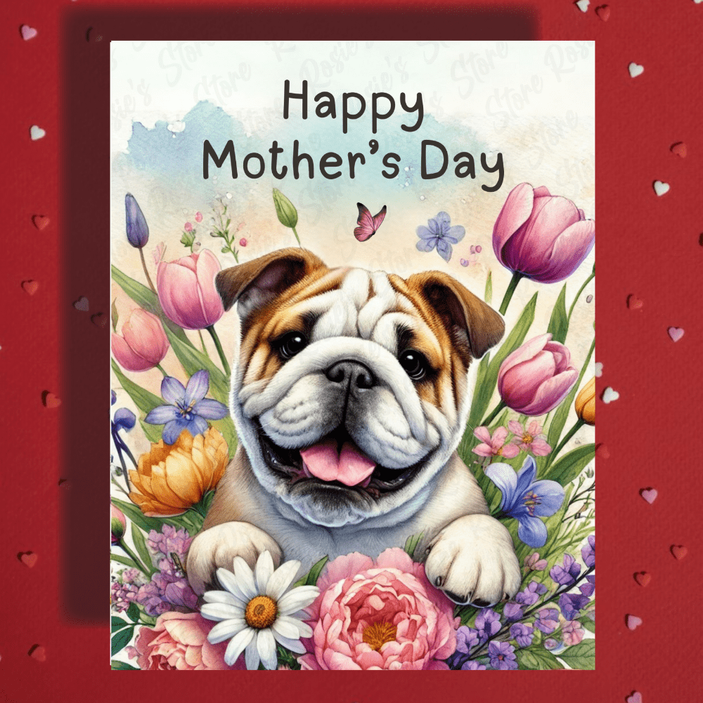 Mom Gift, Greeting Card, Bulldog Dog: Happy Mother's Day