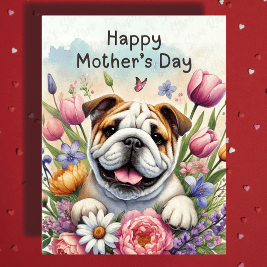 Mom Gift, Greeting Card, Bulldog Dog: Happy Mother's Day