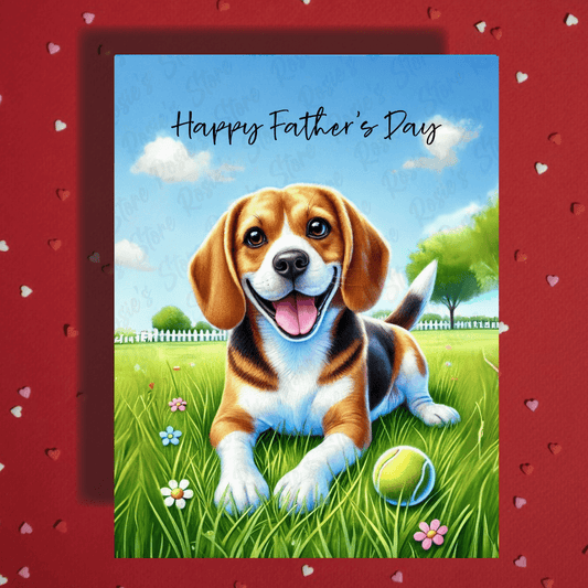 Dad Gift, Greeting Card, Beagle Dog 3: Happy Father's Day