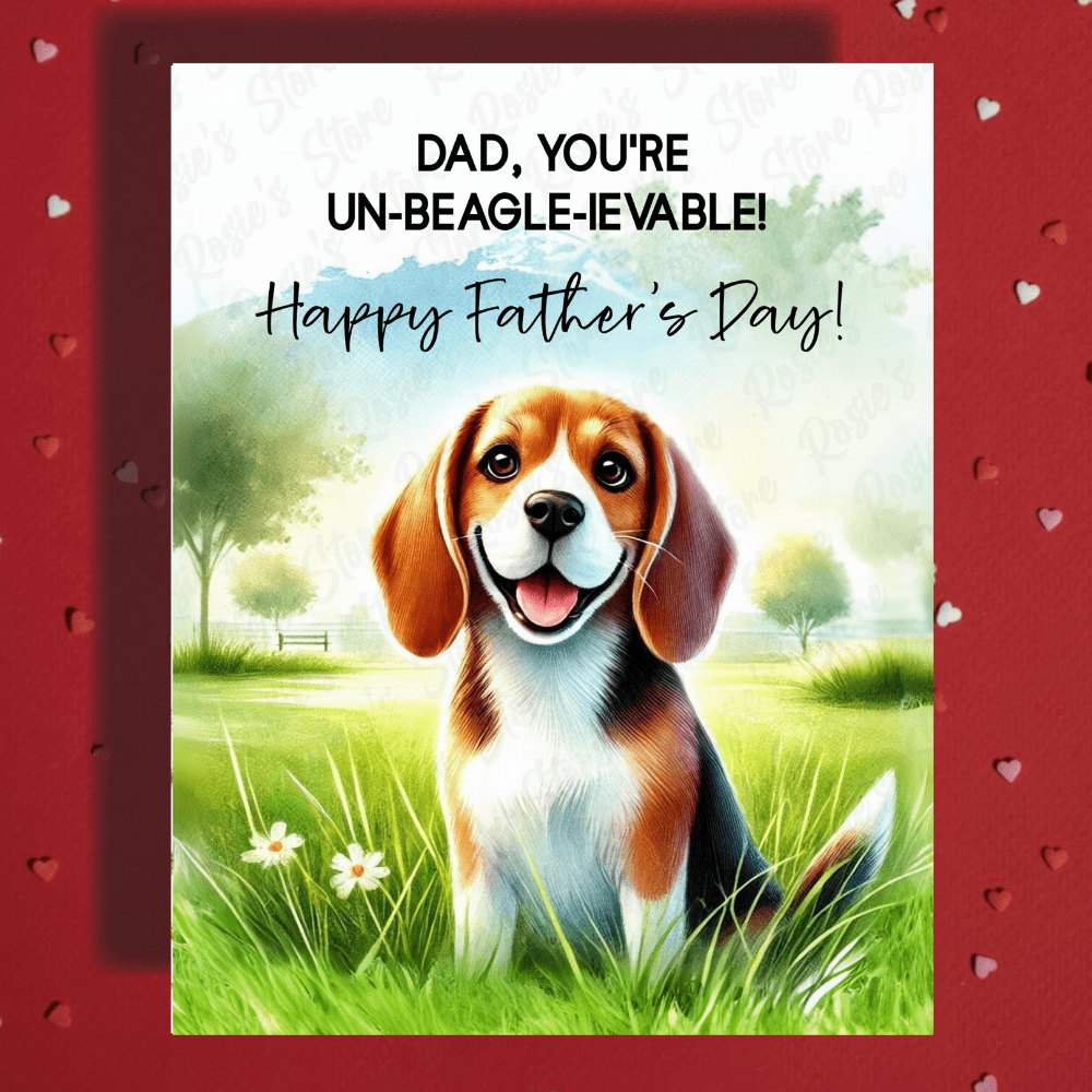Dad Gift, Greeting Card, Beagle Dog: Happy Father's Day