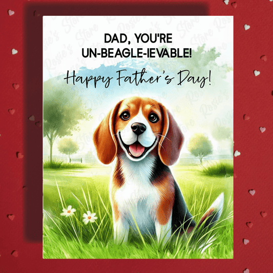Dad Gift, Greeting Card, Beagle Dog: Happy Father's Day