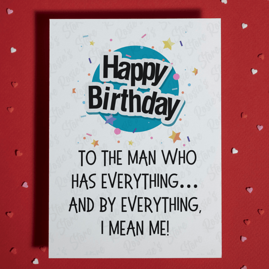 Dad/Bonus Dad Funny Birthday Card: Everything Dad