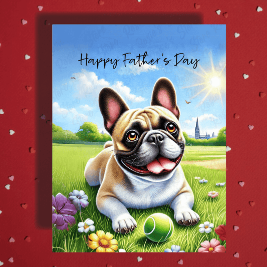 Dad Gift, Greeting Card, French Bulldog: Happy Father's Day