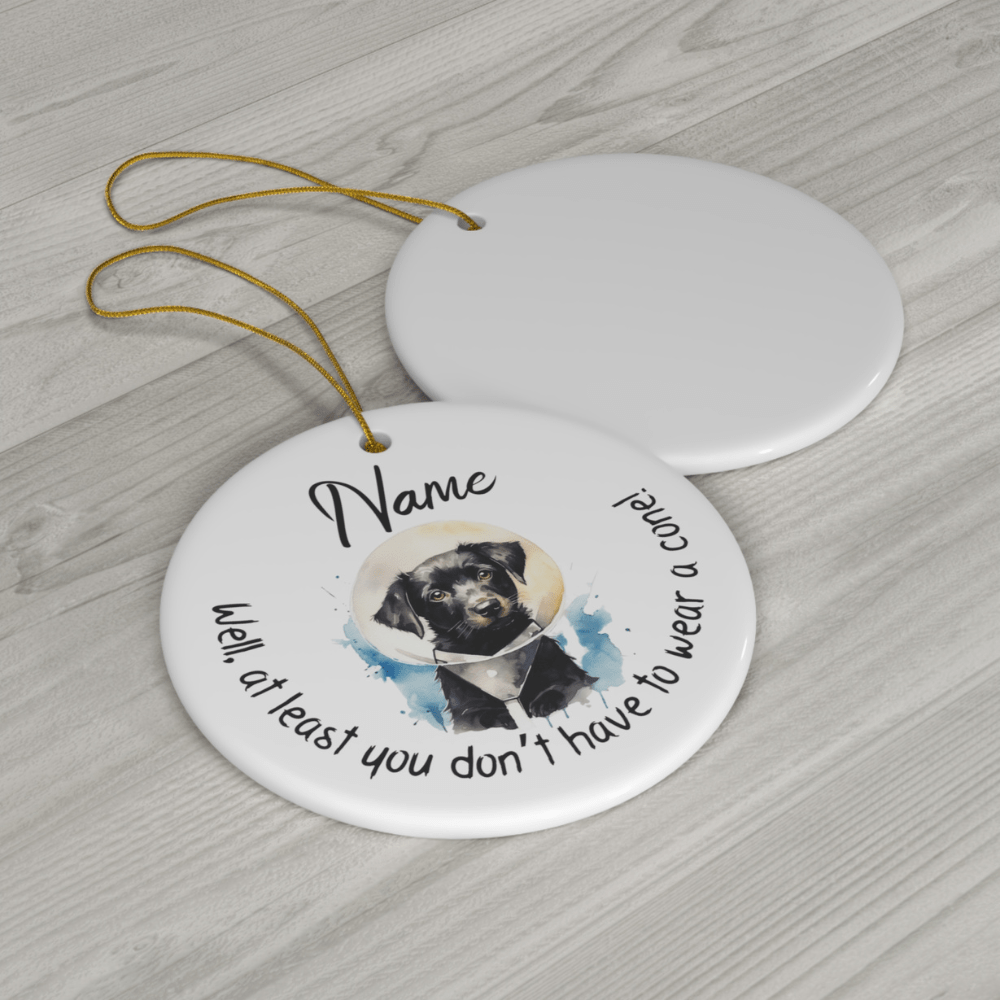 Get Well, Personalized Ceramic Ornament: Well, At Least...Dog
