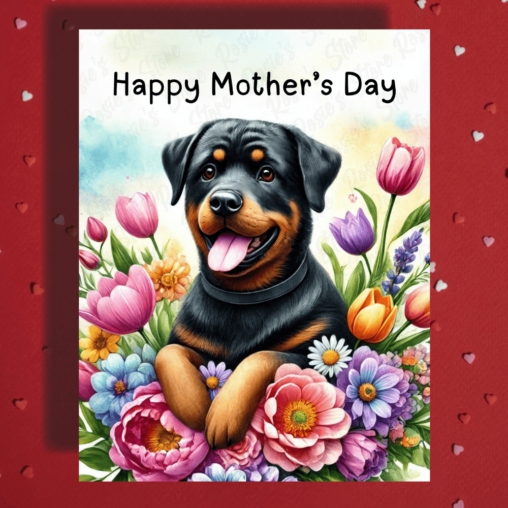 Mom Gift, Greeting Card, Rottweiler Dog: Happy Mother's Day