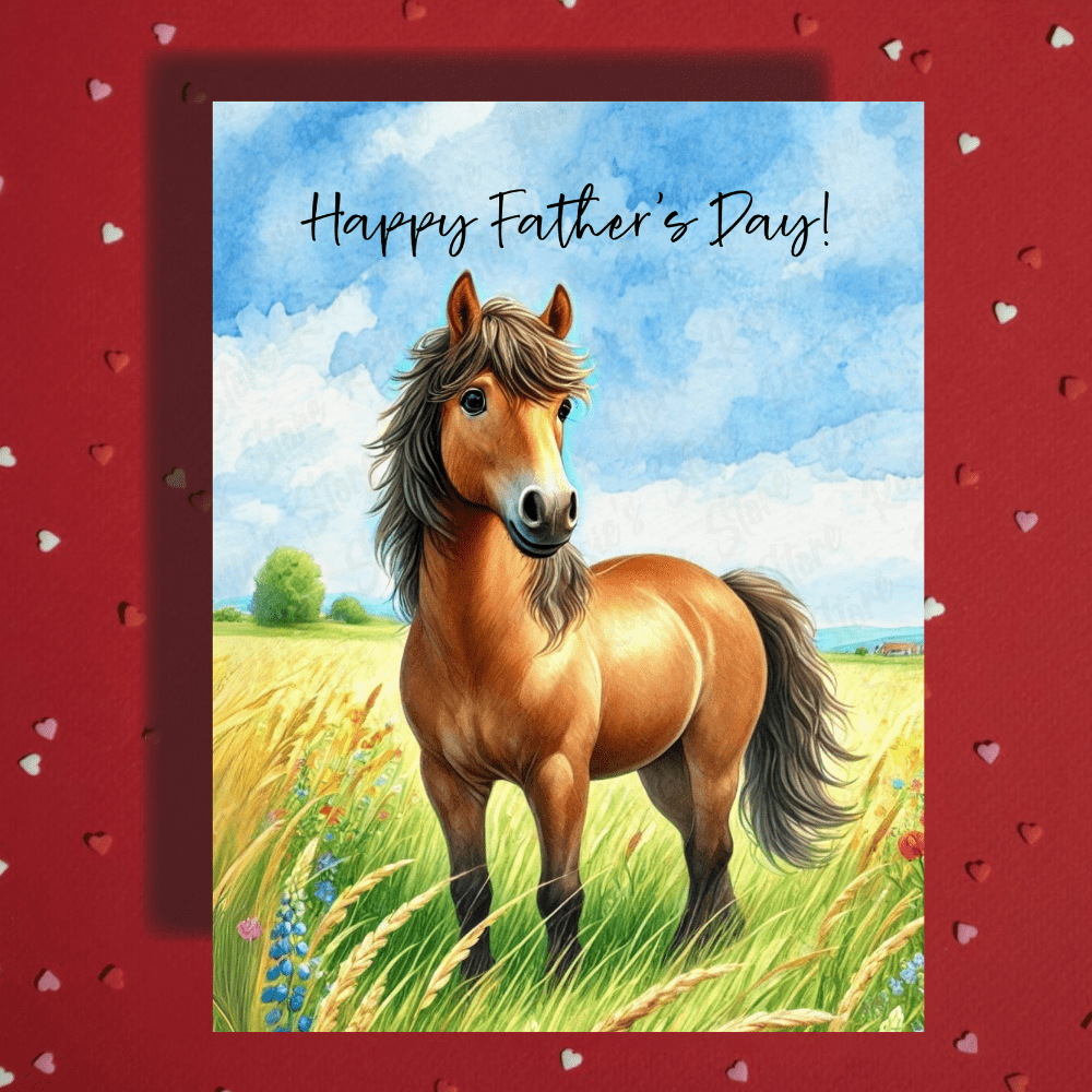 Dad Gift, Greeting Card, Horse: Happy Father's Day