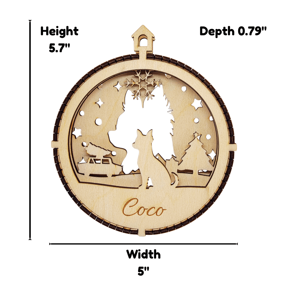 3D Wooden Dog Ornament: Chihuahua