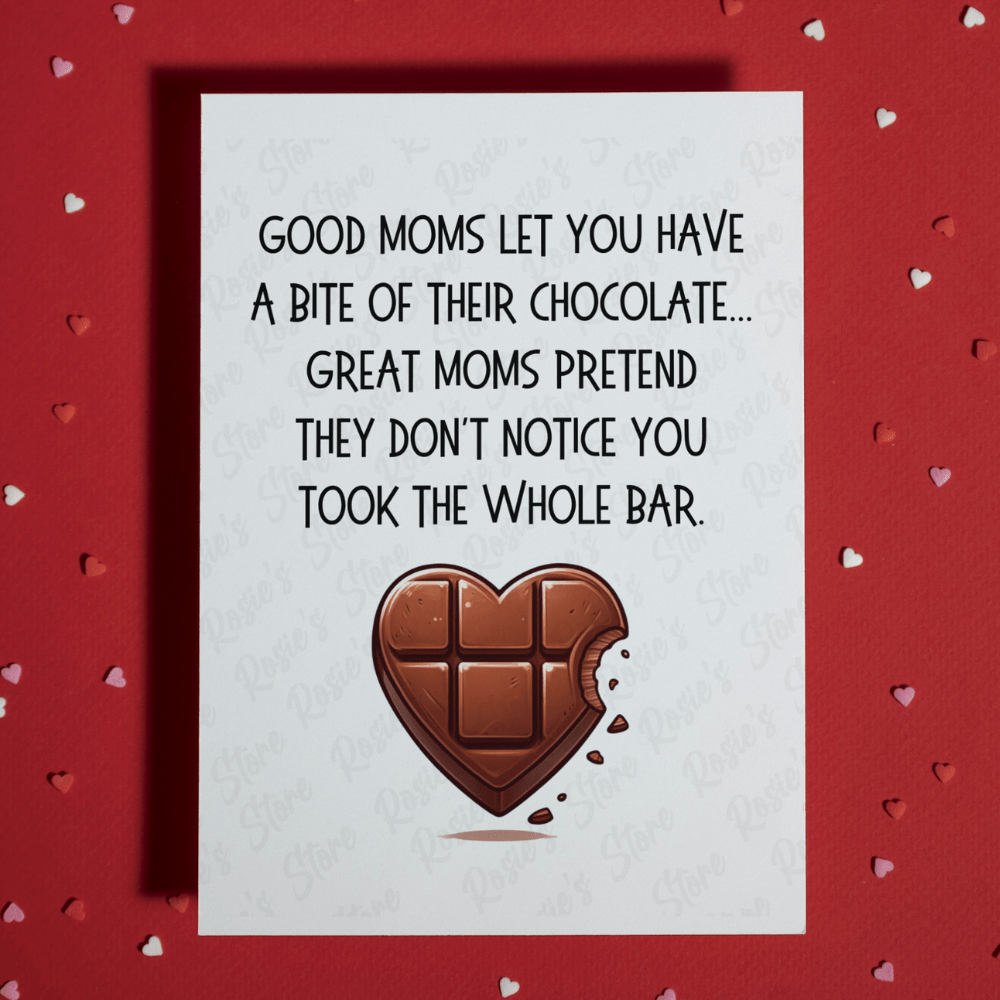 Mom Gift, Greeting Card For Mother: The Whole Chocolate Bar