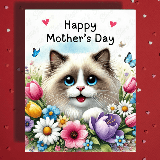 Mom Gift, Greeting Card, Ragdoll Cat: Happy Mother's Day