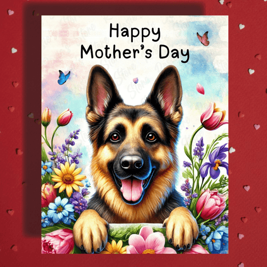 Mom Gift, Greeting Card, German Shepherd Dog: Happy Mother's Day