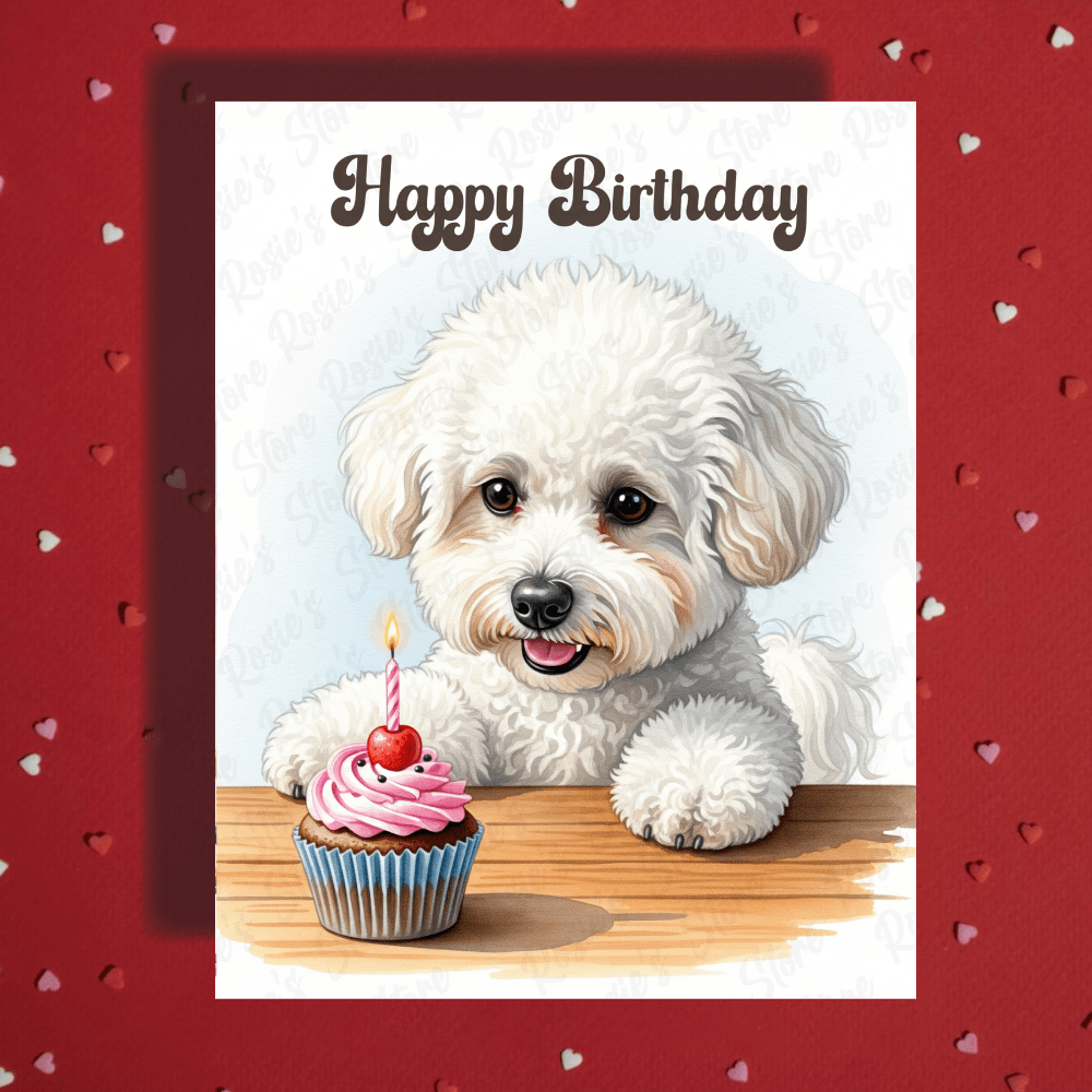 Birthday Greeting Card, Bichon Frise Dog Pet Lover: Happy Birthday
