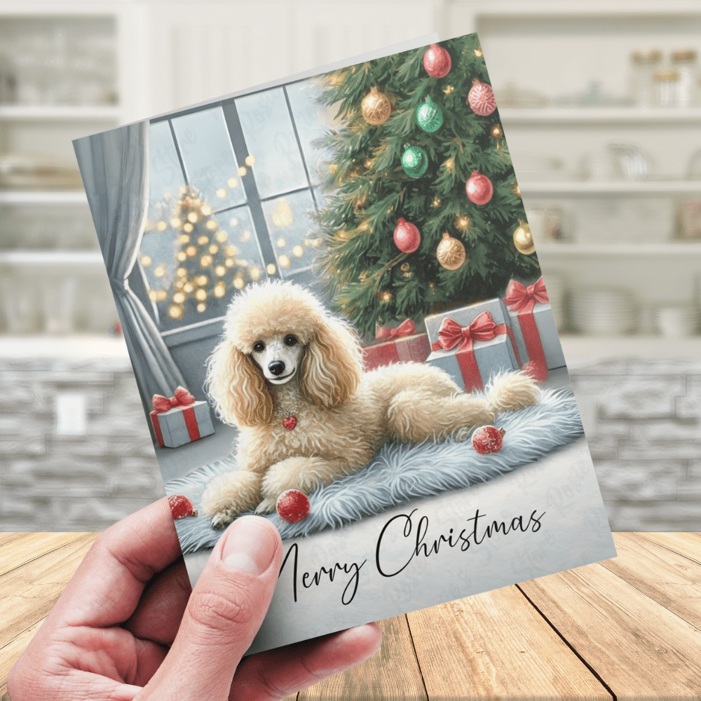 Christmas Greeting Card, Poodle: Merry Christmas