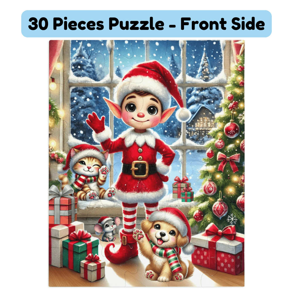 Christmas Gift, Personalized Elf Letter Double-Sided Jigsaw Puzzle: Goodbye or Hello From Your Elf (Elves)