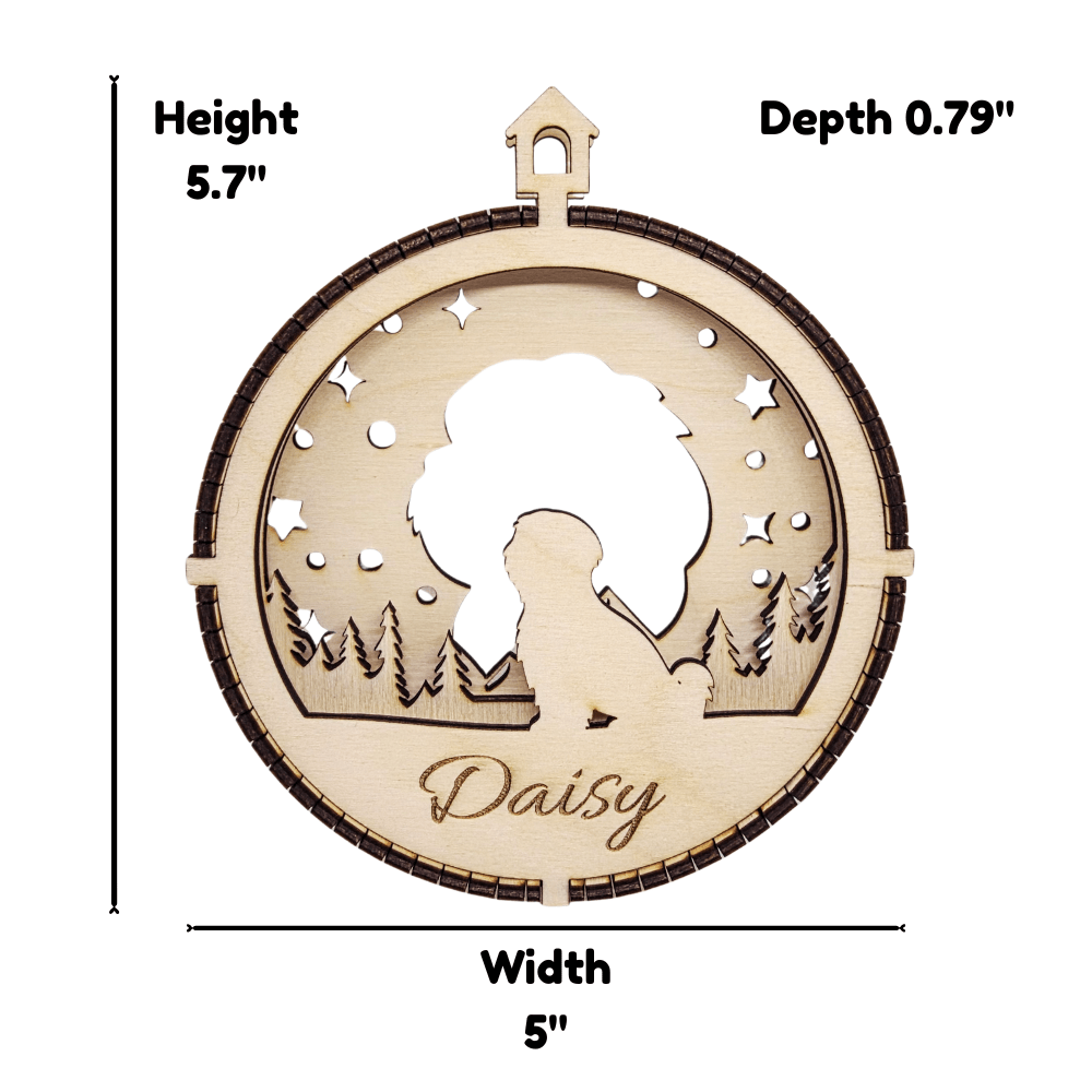 3D Wooden Dog Ornament: Shih Tzu