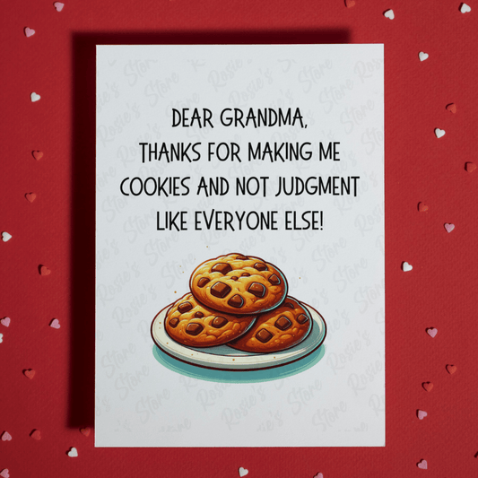 Grandma Gift, Greeting Card For Grandmother: Cookies & Love