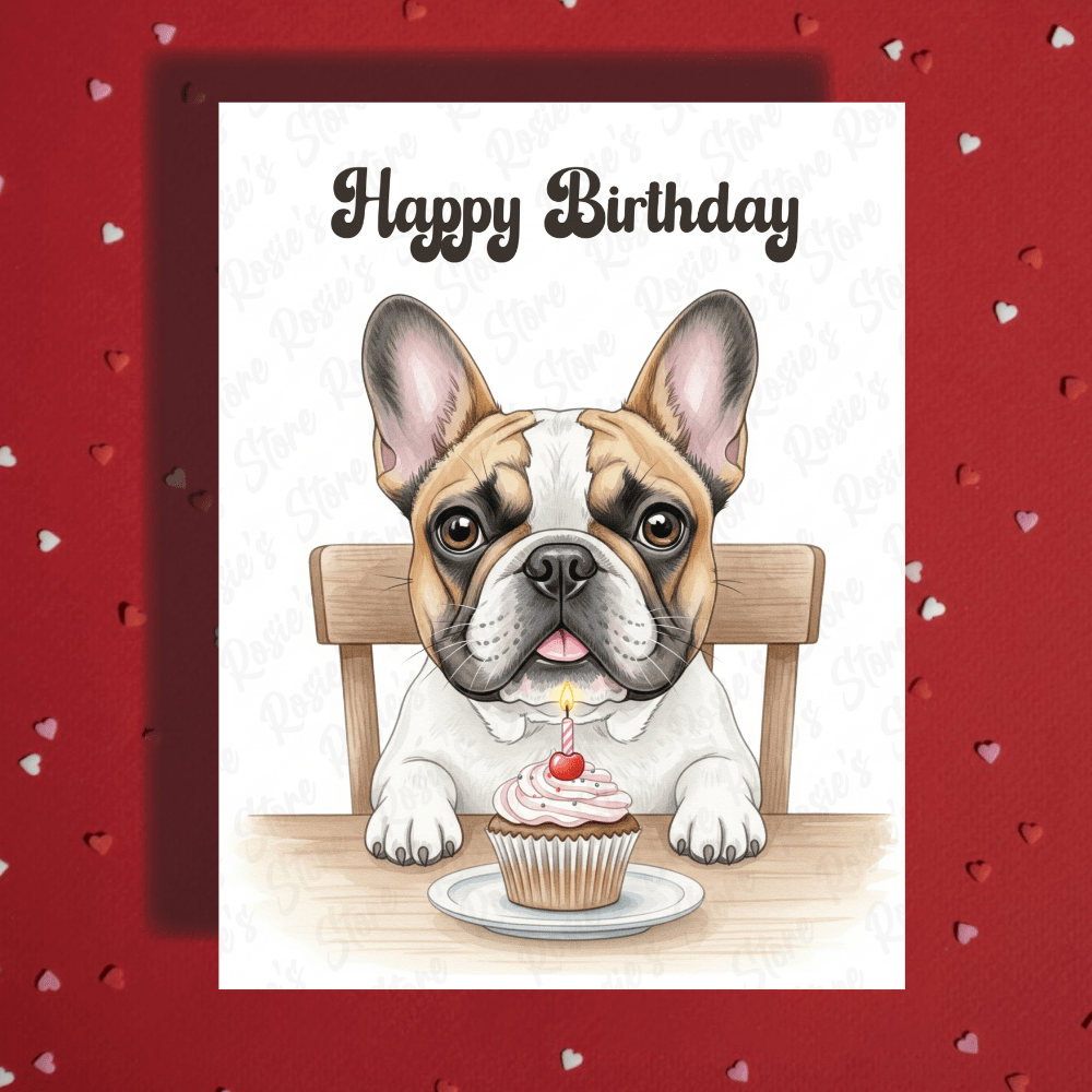 Birthday Greeting Card, French Bulldog Pet Lover 02: Happy Birthday