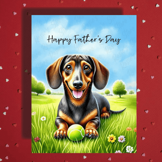 Dad Gift, Greeting Card, Dachshund Dog 2: Happy Father's Day