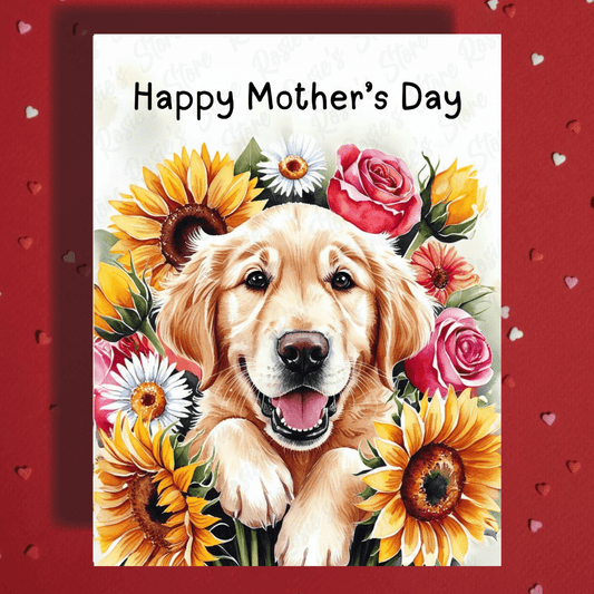 Mom Gift, Greeting Card, Golden Retriever Dog: Happy Mother's Day