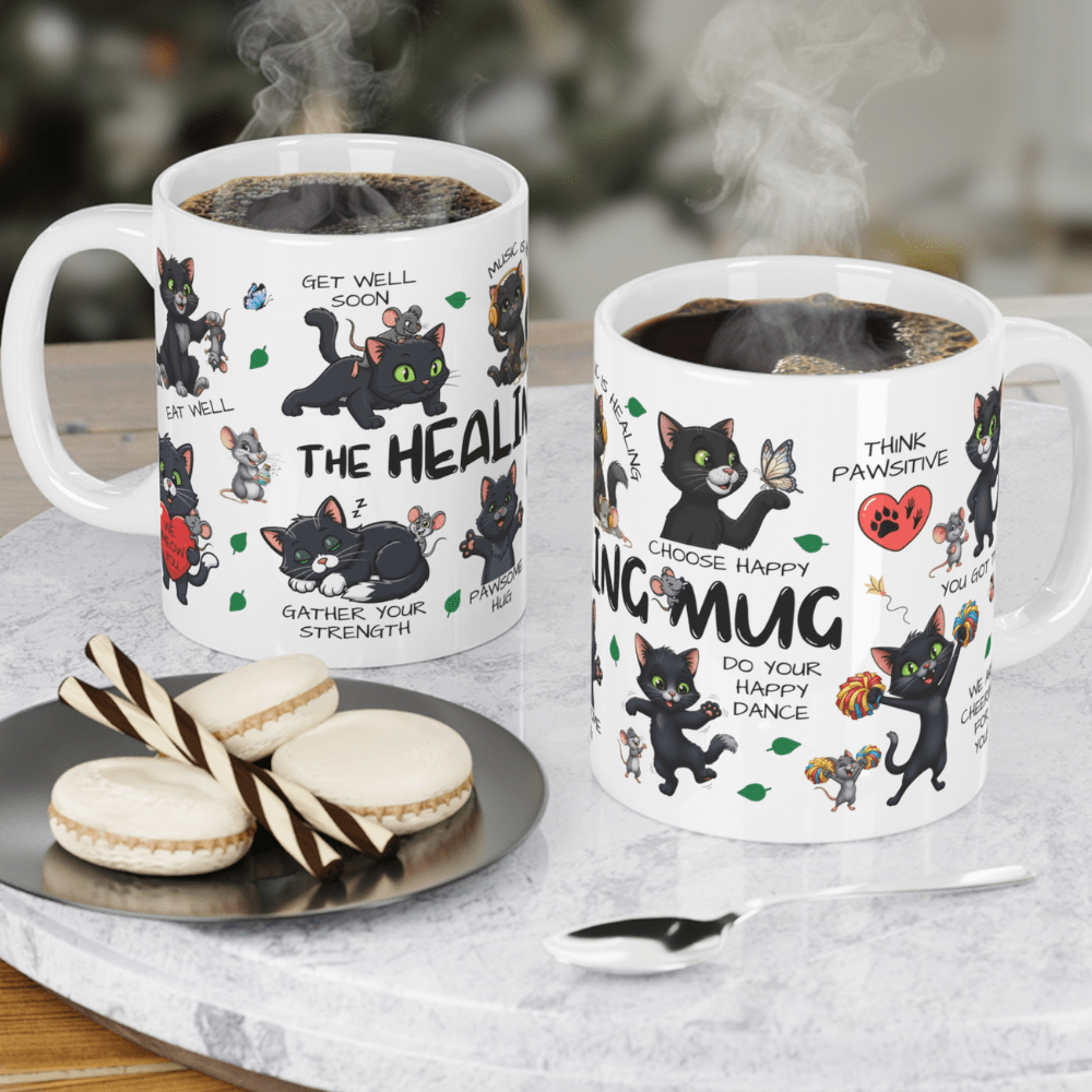 Get Well Gift, Coffee Mug - Black Cats: The Healing Mug