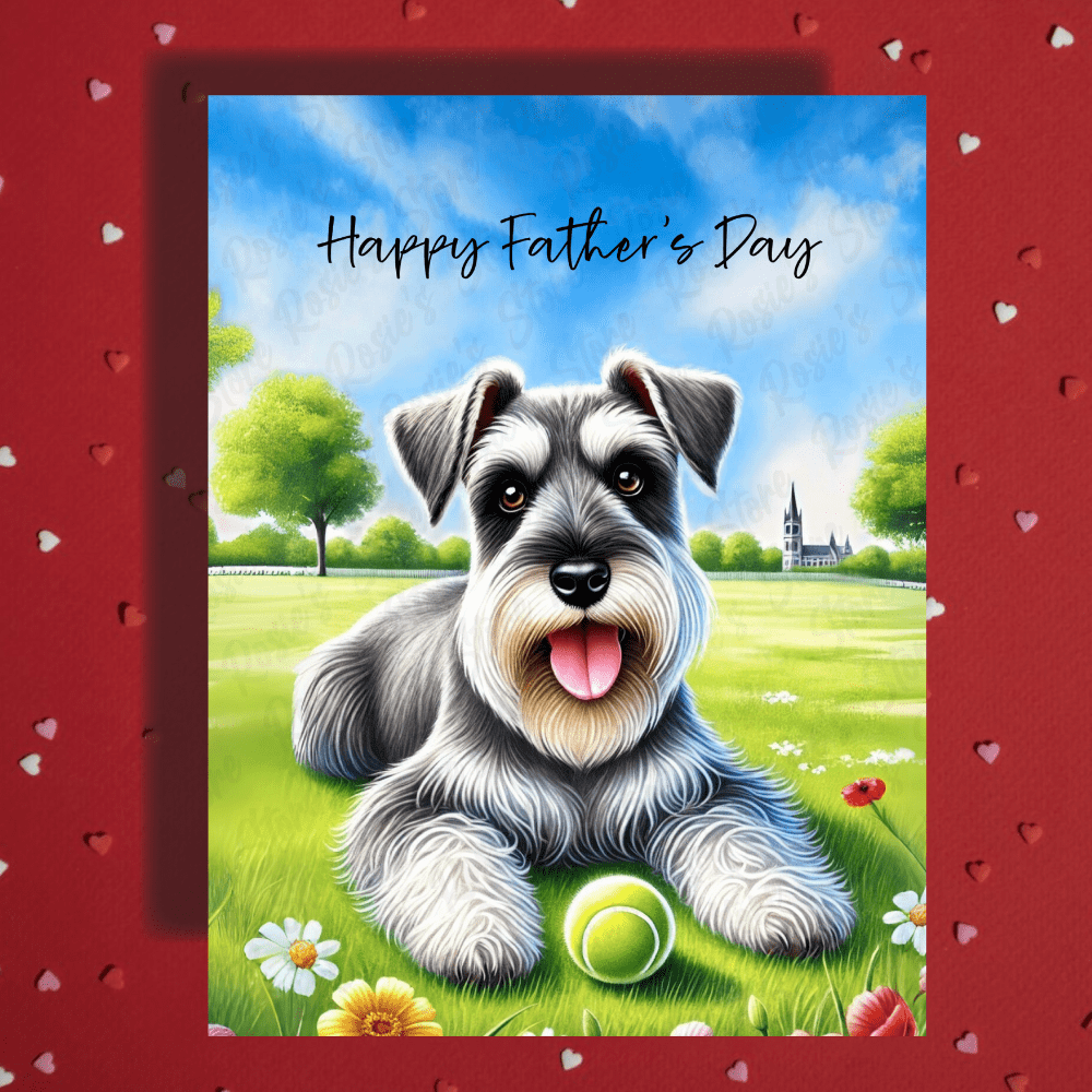 Dad Gift, Greeting Card, Schnauzer Dog: Happy Father's Day