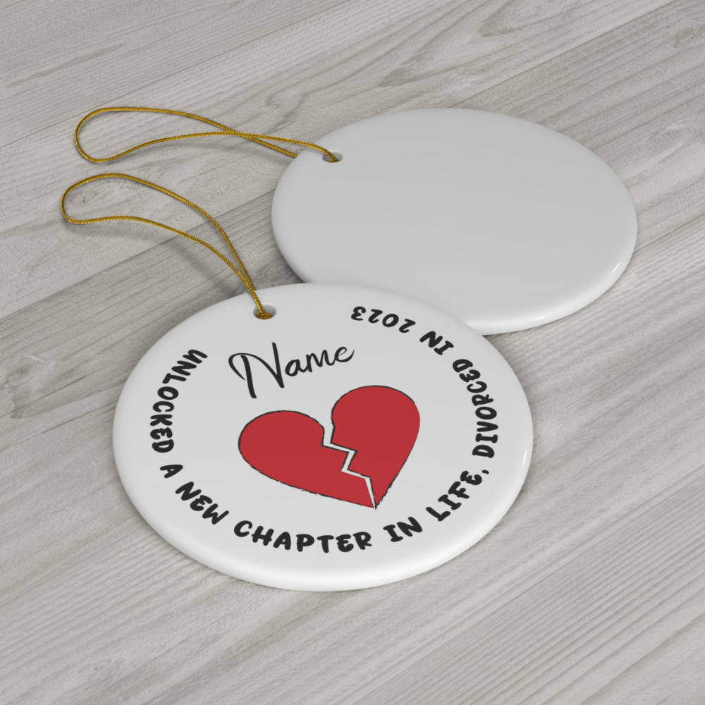 Divorce, Personalized Ceramic Ornament: A New Chapter