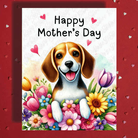 Mom Gift, Greeting Card, Beagle Dog: Happy Mother's Day