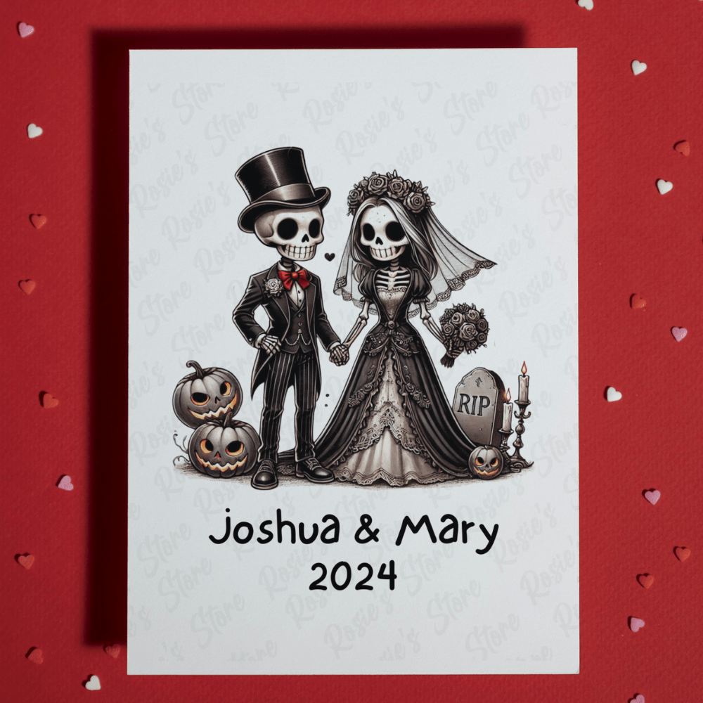 Customizable Halloween/Wedding Ceramic Ornament with A Special Gift: Groom & Bride