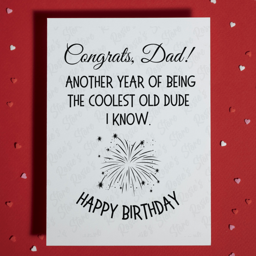 Dad Funny Birthday Card: Coolest Old Dude