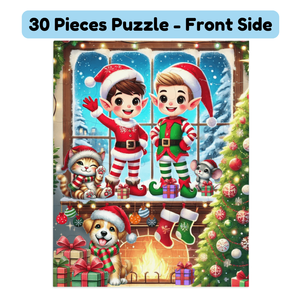 Christmas Gift, Personalized Elf Letter Double-Sided Jigsaw Puzzle: Goodbye or Hello From Your Elf (Elves)