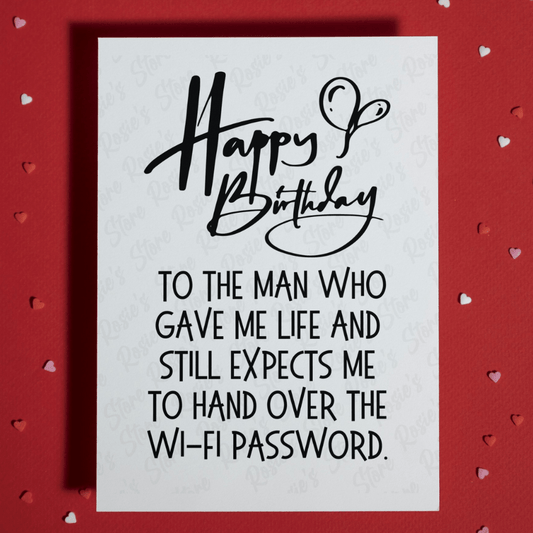 Dad Funny Birthday Card: Happy Birthday, Wi-Fi Dad