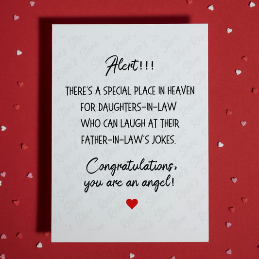 Daughter-in-Law Gift, Funny Greeting Card: Alert!!! There's A Special Place...
