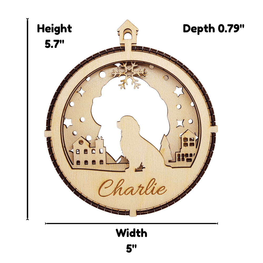 3D Wooden Dog Ornament: Cavalier King Charles Spaniel