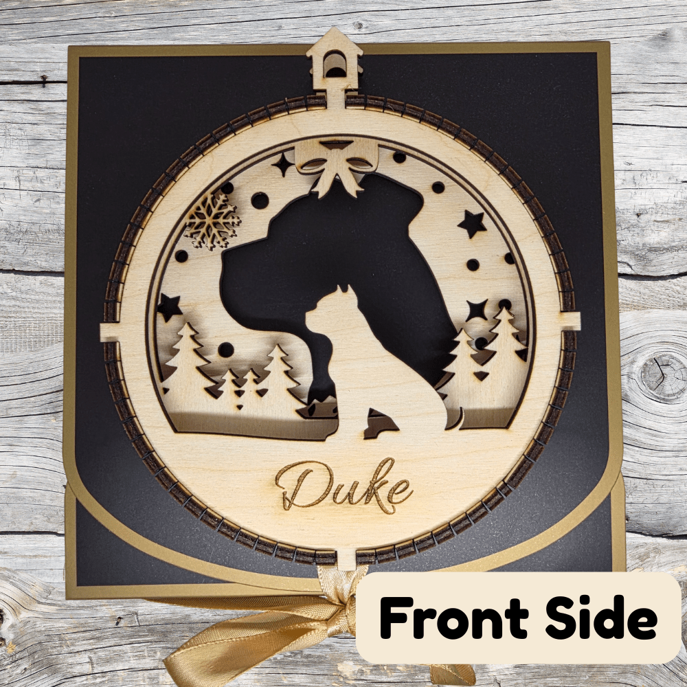 3D Wooden Dog Ornament: Pitbull