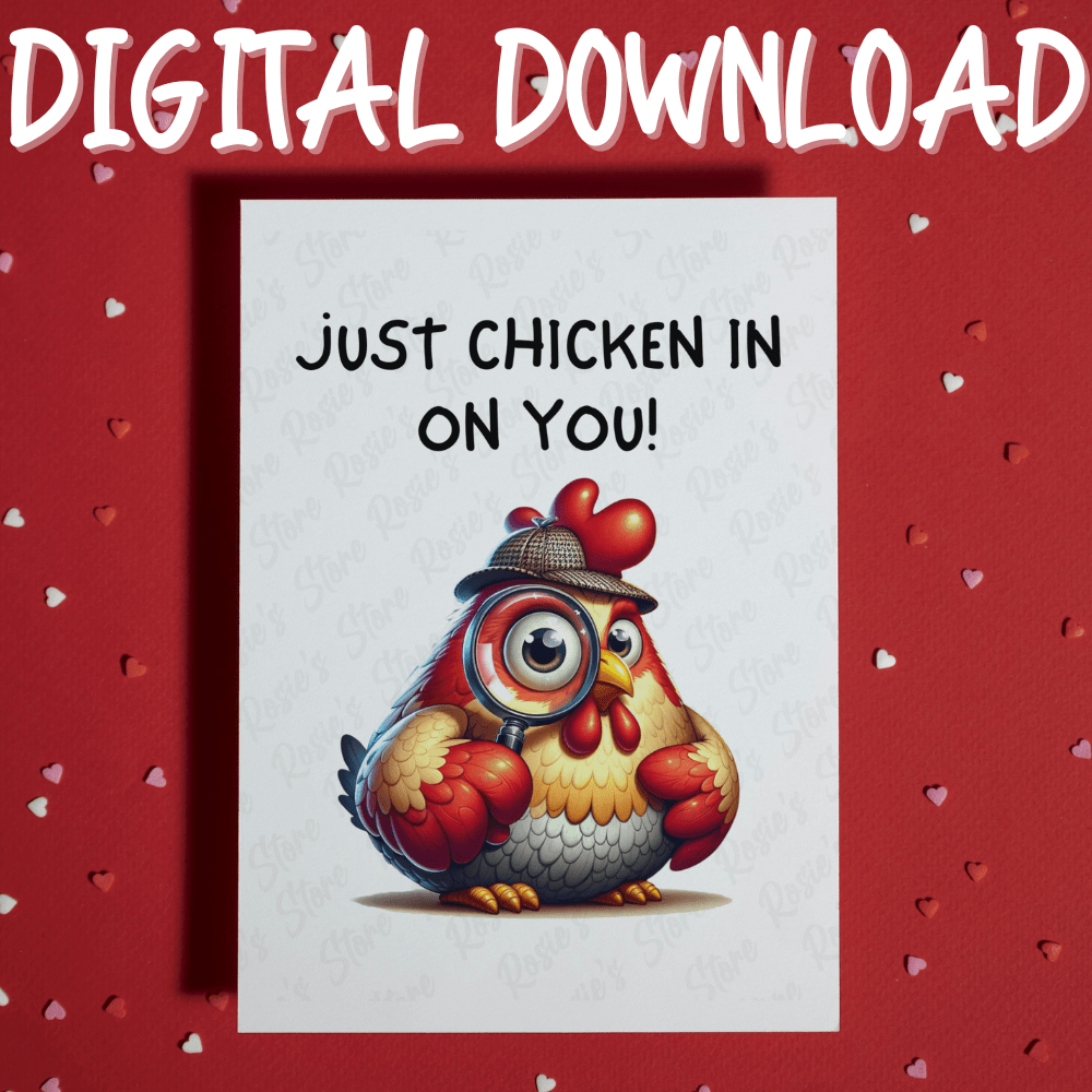 Get Well, Digital Greeting Card: Just Chicken In On You!