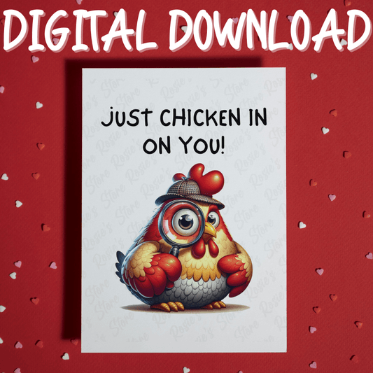 Get Well, Digital Greeting Card: Just Chicken In On You!