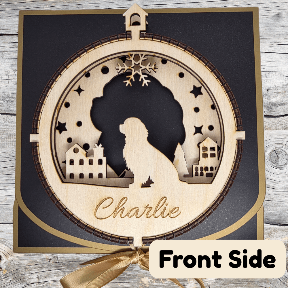 3D Wooden Dog Ornament: Cavalier King Charles Spaniel