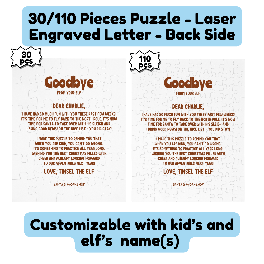 Christmas Gift, Personalized Elf Letter Double-Sided Jigsaw Puzzle: Wow, You Did It!