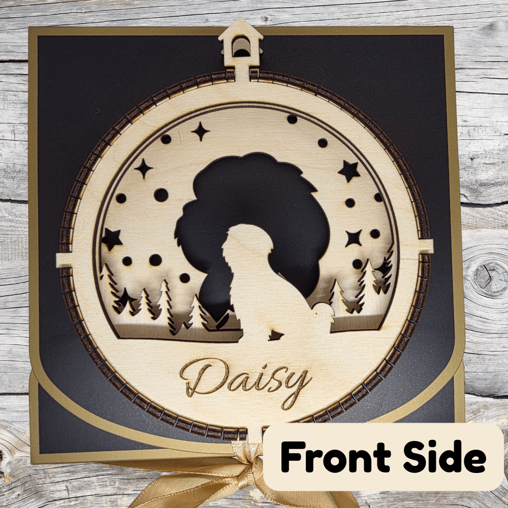 3D Wooden Dog Ornament: Shih Tzu