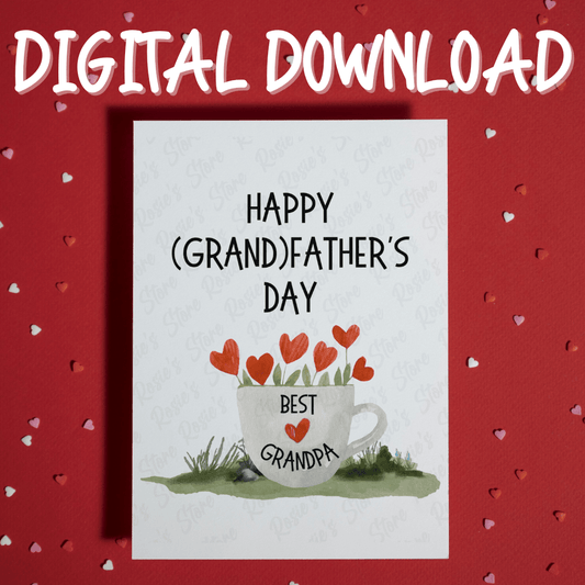 Grandpa Digital Greeting Card Hearts: Happy (Grand)Father's Day