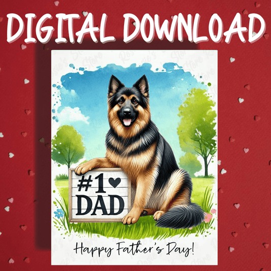 Father's Day Digital Greeting Card, German Shepherd Dog: Happy Father's Day