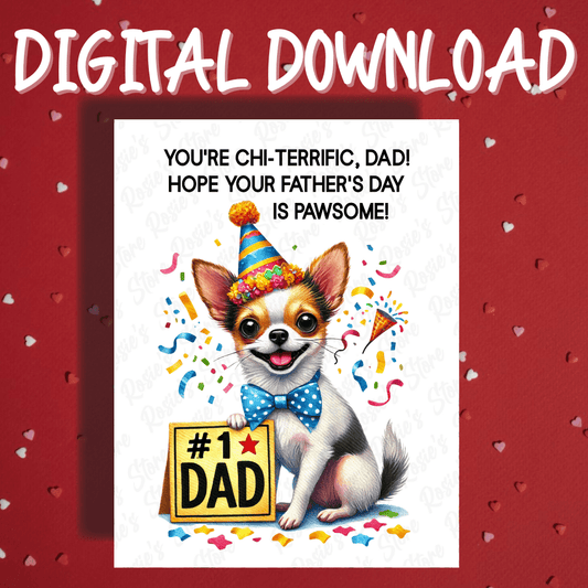 Father's Day Digital Greeting Card, Chihuahua Dog: #1 DAD