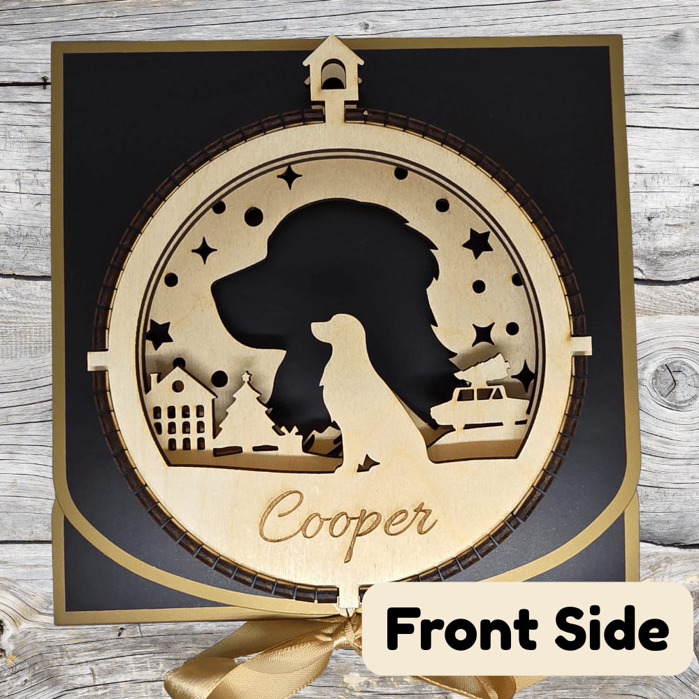 3D Wooden Dog Ornament: Golden Retriever