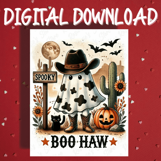 Halloween Wild West Ghost Digital Greeting Card: Boo-Haw