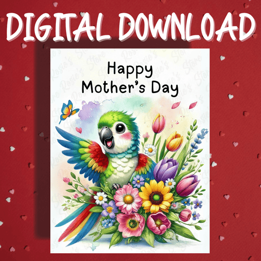 Mother's Day Digital Greeting Card, Parrot Lover: Happy Mother's Day