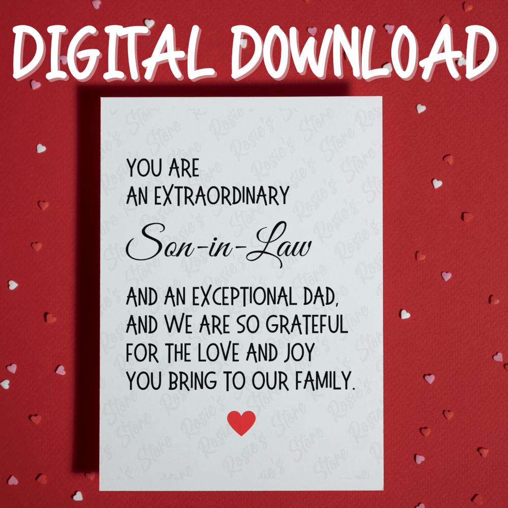 Son-in-Law Digital Greeting Card: You Are An Extraordinary...