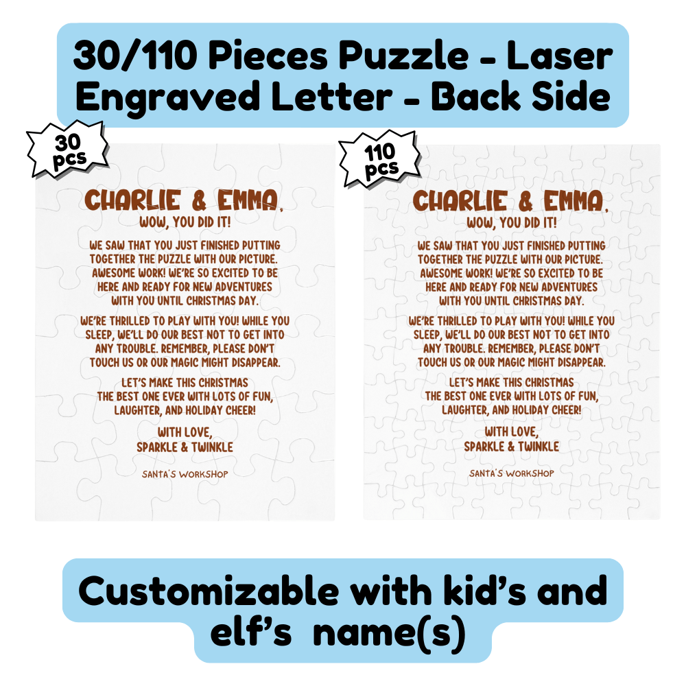 Christmas Gift, Personalized Elf Letter Double-Sided Jigsaw Puzzle: Wow, You Did It!