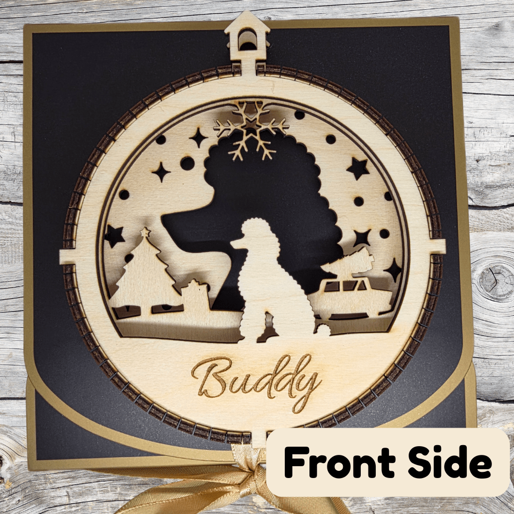 3D Wooden Dog Ornament: Poodle
