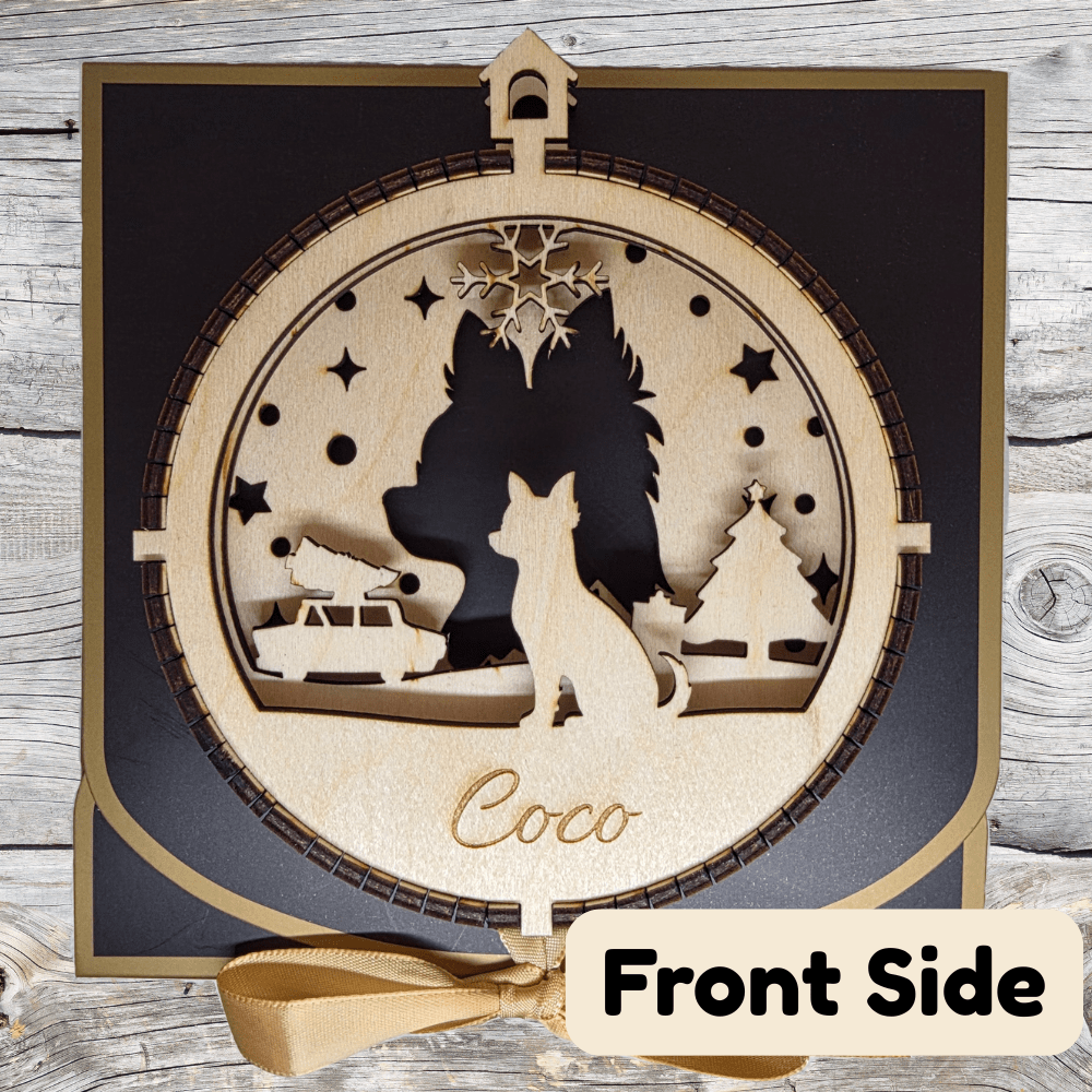 3D Wooden Dog Ornament: Chihuahua