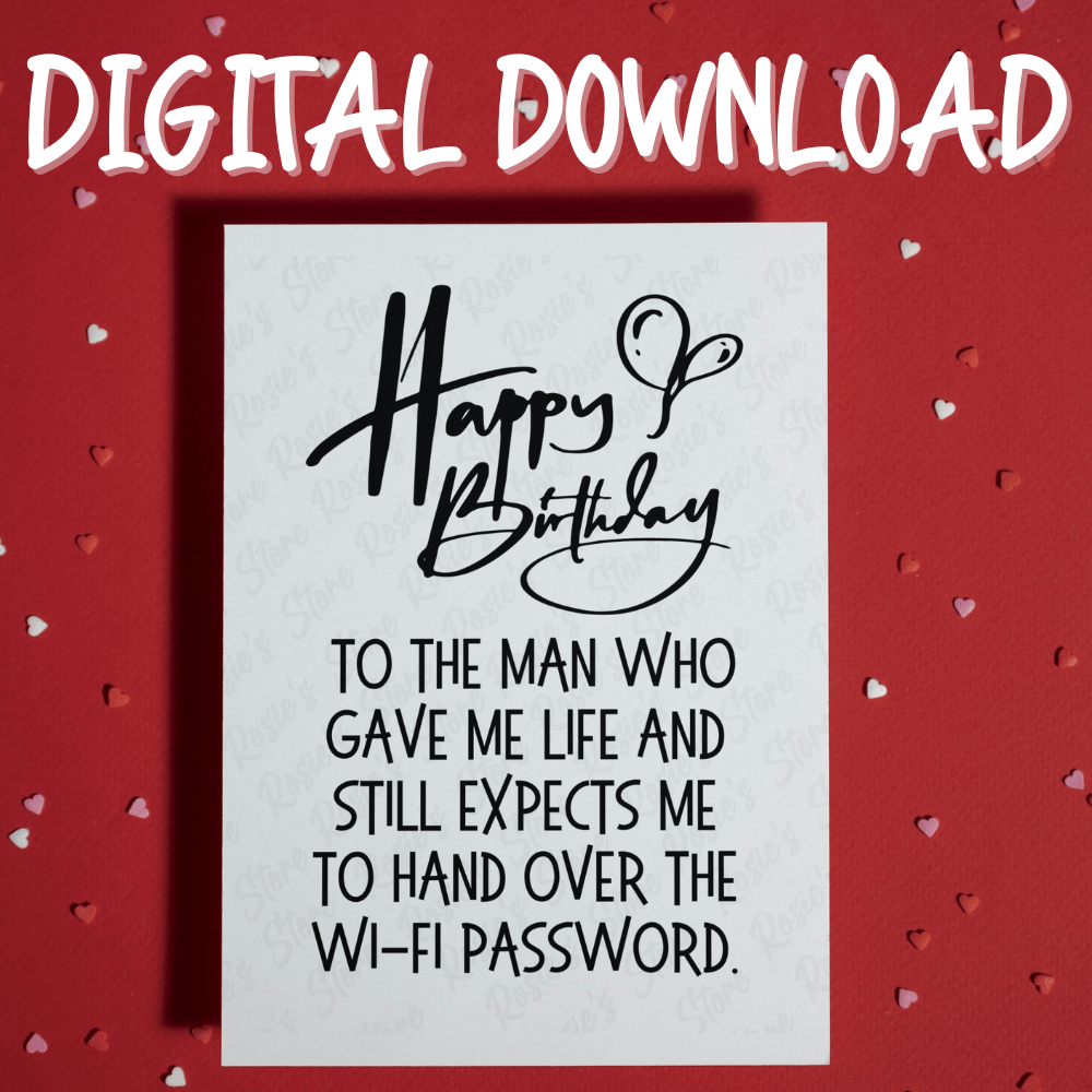 Dad Digital Birthday Greeting Card: Happy Birthday, Wi-Fi Dad